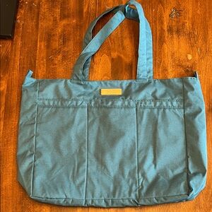 jujube Super Be Blue/Green Tote Bag, New, Large, Zippered, Travel, Gym, Beach